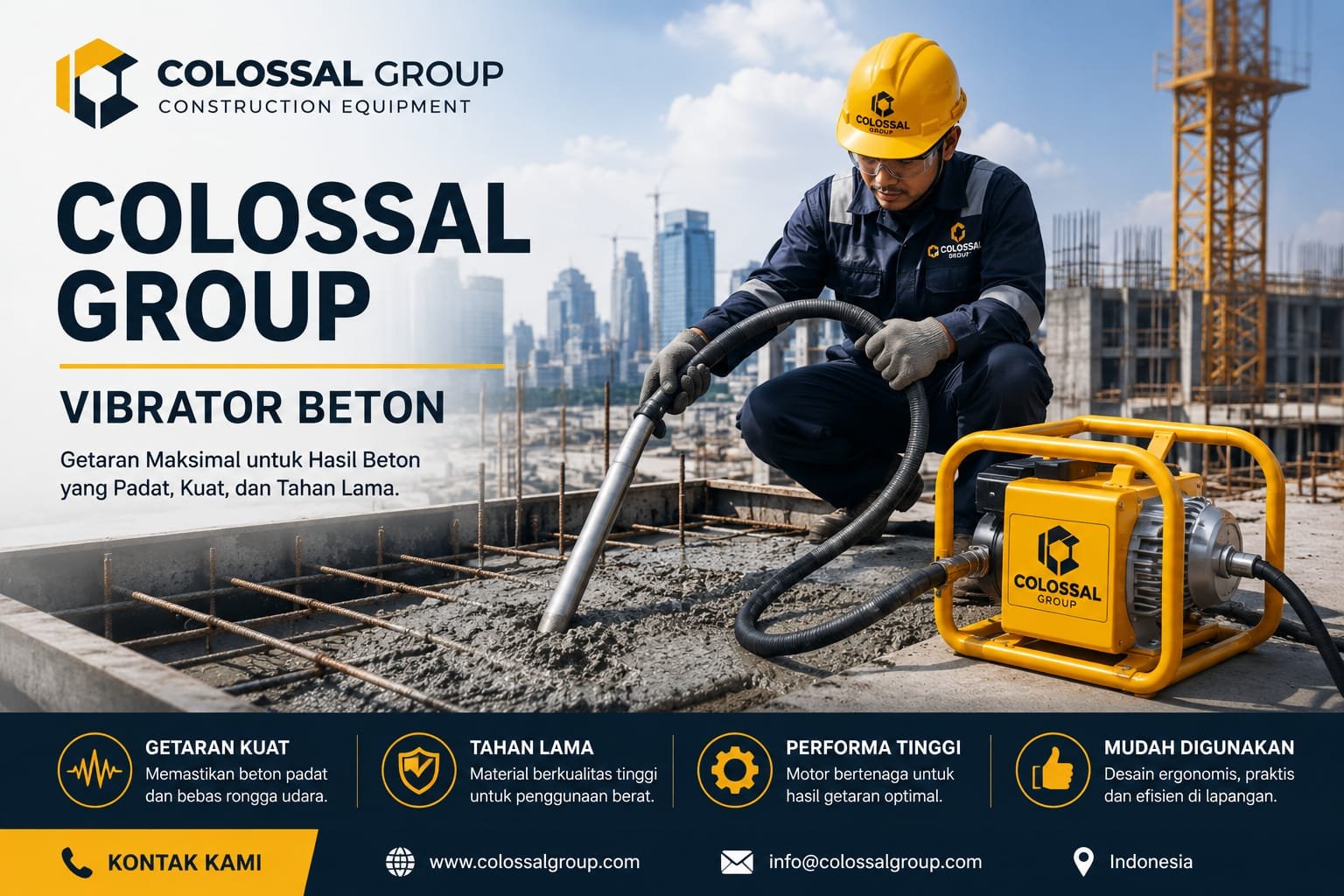 Sewa mesin vibrator beton Jakarta PT. ANAS COLOSSAL GROUP