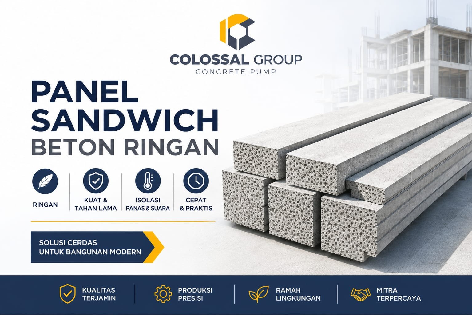 Panel sandwich beton ringan PT. ANAS COLOSSAL GROUP