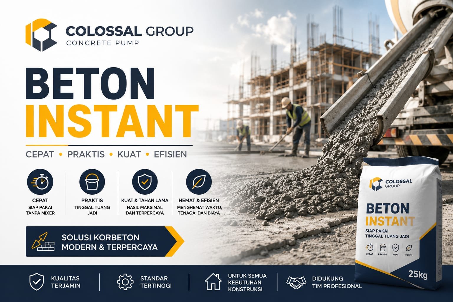 Beton instan untuk konstruksi PT. ANAS COLOSSAL GROUP