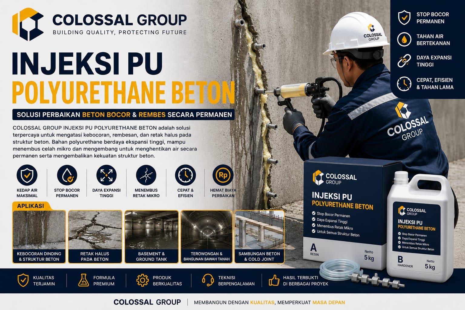 Jasa injeksi PU Polyurethane PT. ANAS COLOSSAL GROUP