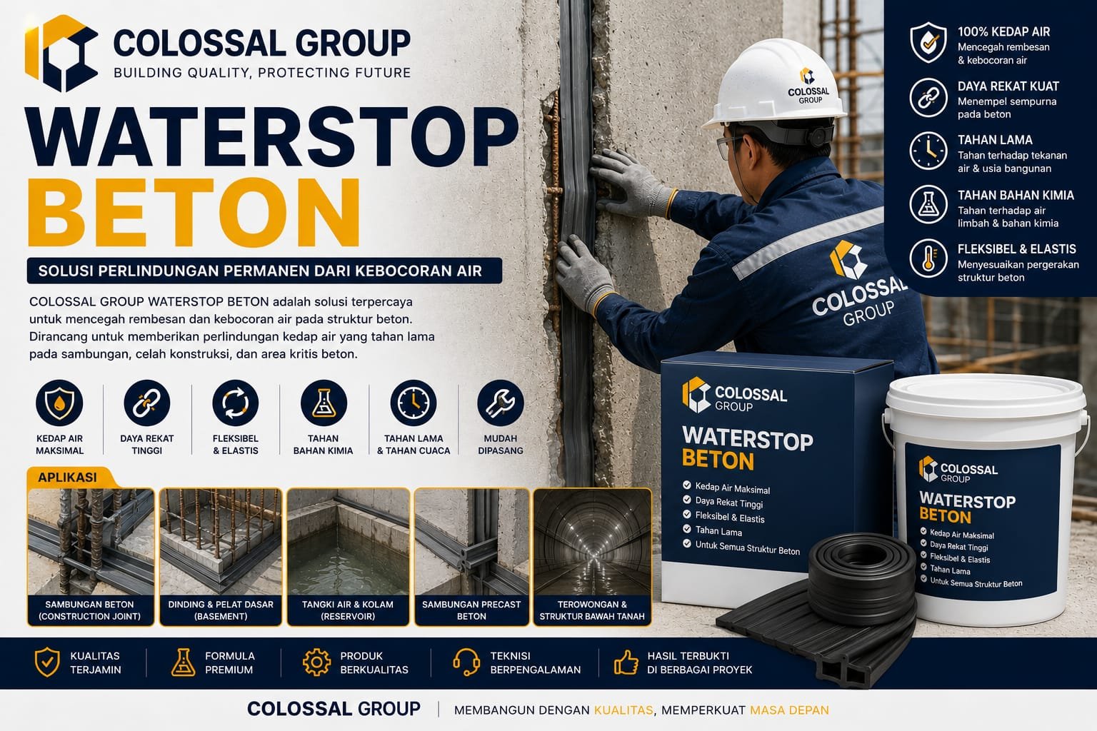 Pemasangan waterstop PT. ANAS COLOSSAL GROUP