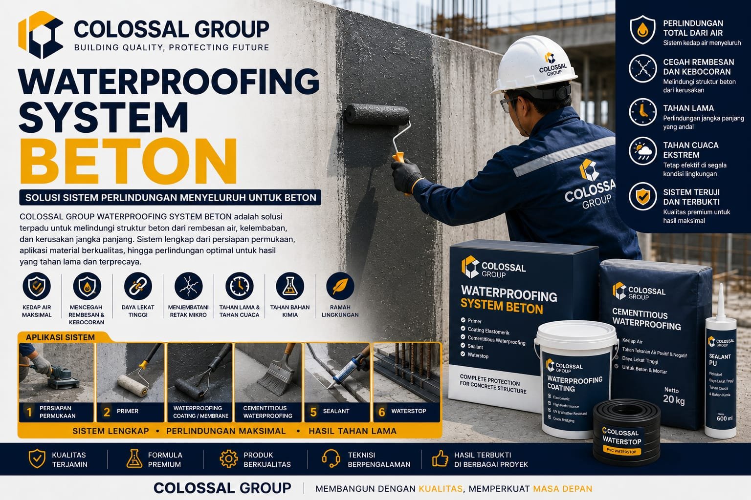 Pekerjaan waterproofing PT. ANAS COLOSSAL GROUP